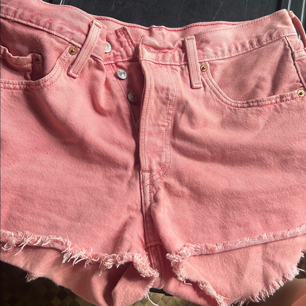 Pink Denim Cutoff Shorts 28